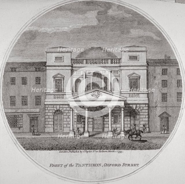 Front view of the Pantheon on Oxford Street, Westminster, London, 1795. Artist: Anon