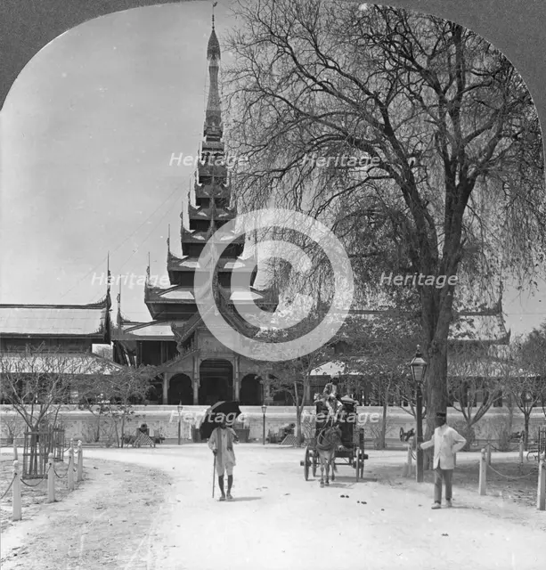 Front view of the Royal Palace, Mandalay, Burma, 1908. Artist: Stereo Travel Co