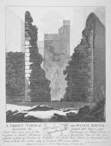 Front view of the watch tower on Ludgate Hill, City of London, 1793. Artist: John Thomas Smith