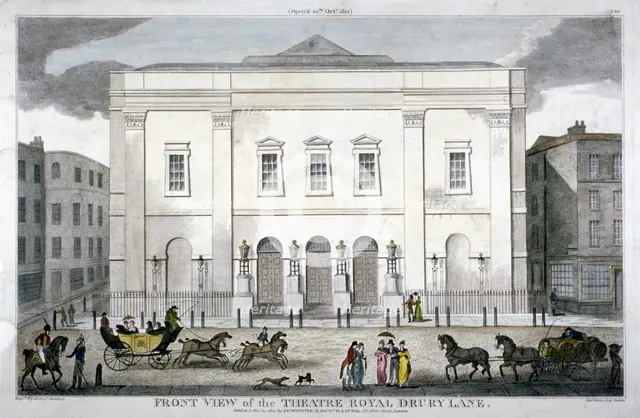 Front view of the Theatre Royal, Drury Lane, Westminster, London, 1812. Artist: Anon
