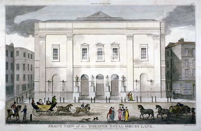 Front view of the Theatre Royal, Drury Lane, Westminster, London, 1812. Artist: Anon