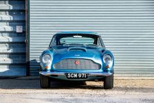 Front view of a 1961 Aston Martin DB4 GT SWB lightweight. Creator: Unknown