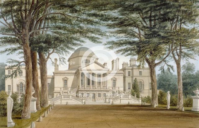 Front view of Chiswick House, Chiswick, Hounslow, London, 1822. Artist: John Chessell Buckler