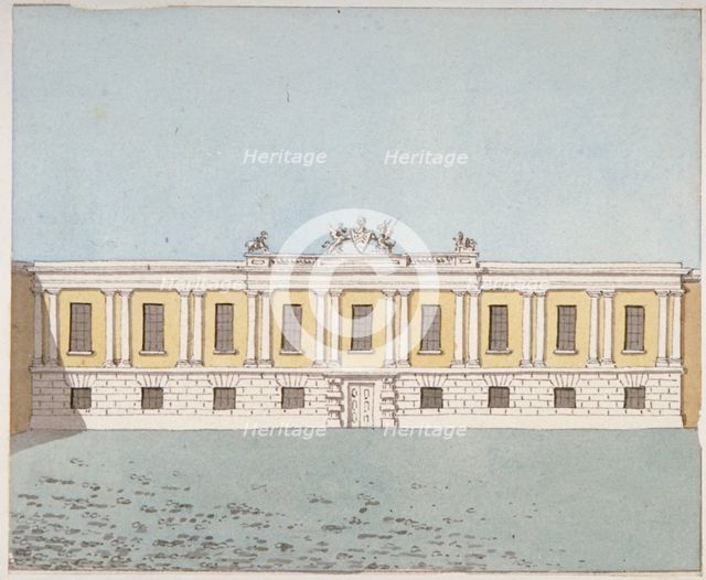 Front view of Grocers' Hall, City of London, 1820. Artist: Anon