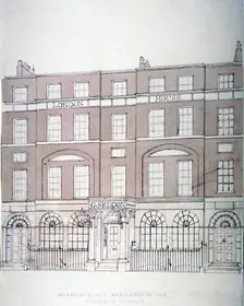 Front view of London House, Aldersgate Street, City of London, 1839. Artist: Anon