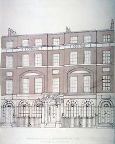 Front view of London House, Aldersgate Street, City of London, 1839. Artist: Anon