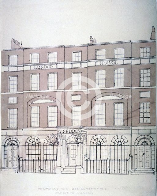 Front view of London House, Aldersgate Street, City of London, 1839.                                 Artist: Anon
