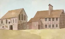 Front view of Moor Hall, Harefield, Middlesex, c1800. Artist: Anon