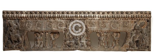 Frontal from the base of a funerary couch..., Period of Division, Northern Qi dynasty, 550-577. Creator: Unknown.