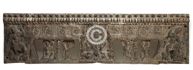 Frontal from the base of a funerary couch..., Period of Division, Northern Qi dynasty, 550-577. Creator: Unknown.