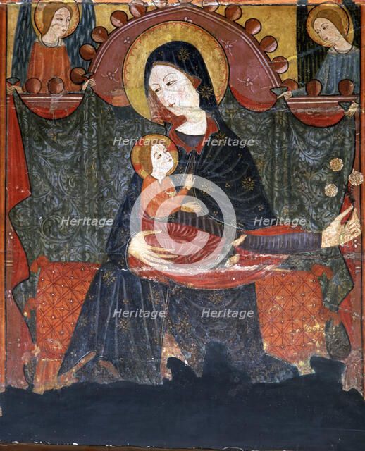  'Frontal of the Mother of God', detail, tempera on wood from Bellver de Cerdanya, 14th century.