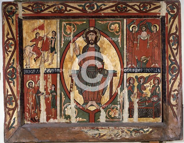  'Frontal of St. Martin of Tours', tempera on wood, the work consists of a central Pantocrator bl…