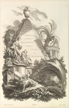 Frontispice pour le "Tombeau de Boyle, Locke, et Sydenham" (Frontispiece for the "Tomb..., ca. 1736. Creator: Claude Augustin Duflos le Jeune