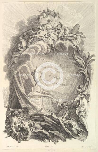 Frontispice pour le "Tombeau de Guillaume III" (Frontispiece for the Tomb of William I..., ca. 1736. Creator: Pierre-Louis de Surugue.