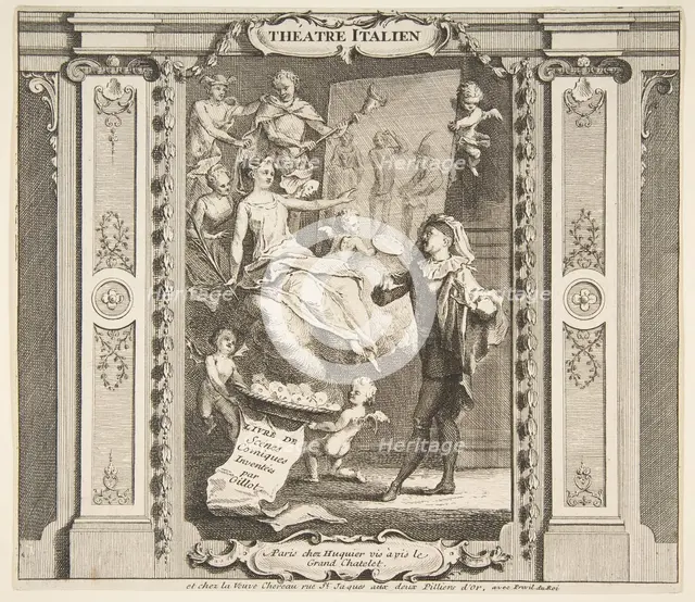 Frontispice to Theatre Italien.n.d. Creators: Claude Gillot, Jacques Gabriel Huquier.
