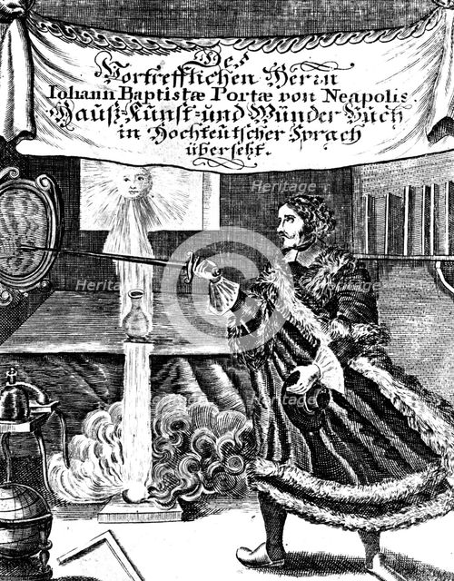Frontispiece of Magia Naturalis by Johannes Baptista della Porta, 1715. Artist: Unknown
