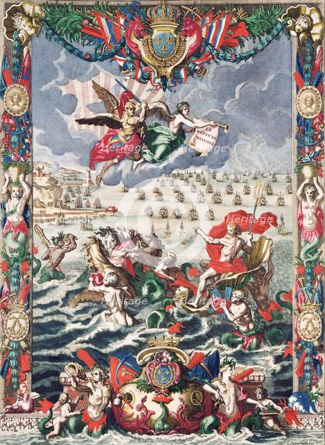 Frontispiece of Mortier's "Neptune Francois", 1693. Creator: Jan van Vianen.