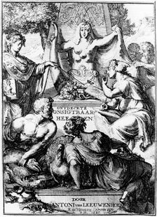 Frontispiece of "Ontledigen en Ondekkigen...Brieven" by Anton van Leeuwenhoek, 1686. Creator: Unknown