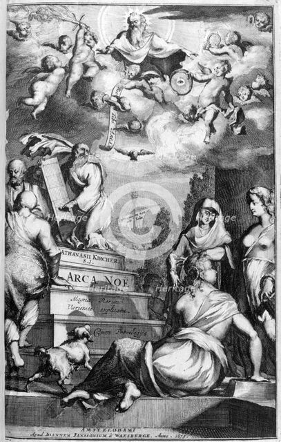 Frontispiece of Arca Noe, 1675.  Artist: Athanasius Kircher