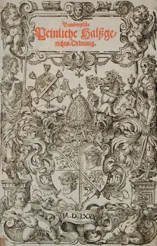 Frontispiece of Bamberger Highcourt, 1580. Creator: Unknown