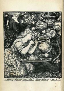 Frontispiece of Goblin Market and Other Poems by Christina Rossetti, 1861-1862. Artist: Rossetti, Dante Gabriel (1828-1882)