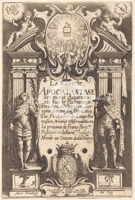 Frontispiece of the Holy Apocatastase. Creator: Jacques Callot.