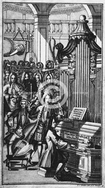 Frontispiece of the Musicalisches Lexicon Oder Musicalische Bibliothec .. by Johann Gottfried Walt