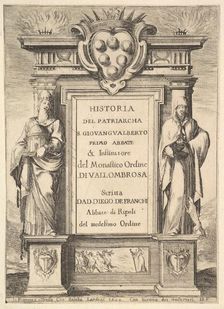 Frontispiece: a monument decorated with the Medici coat of arms at top in center, flames a..., 1640. Creator: Stefano della Bella