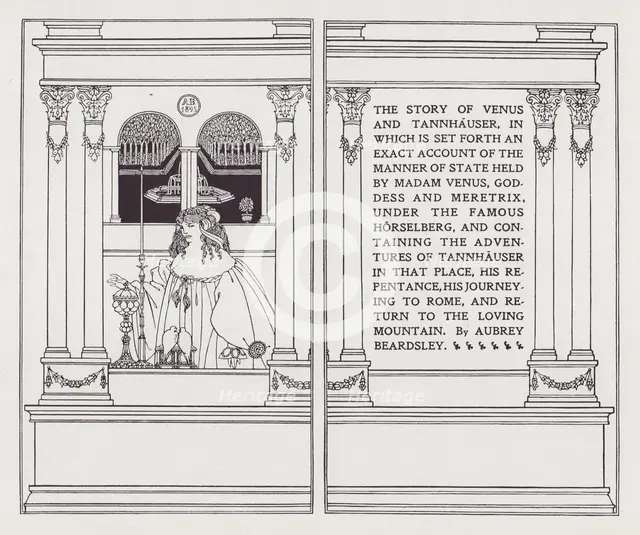 Frontispiece and Titlepage for Venus and Tannhauser, 1895. Creator: Aubrey Beardsley.