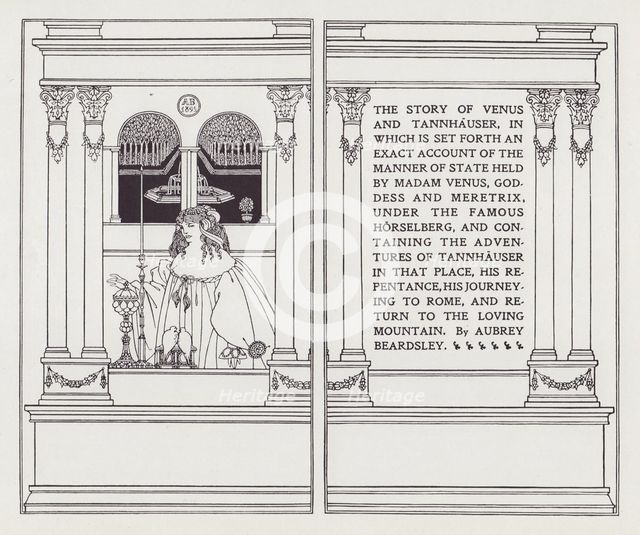 Frontispiece and Titlepage for Venus and Tannhauser, 1895. Creator: Aubrey Beardsley.
