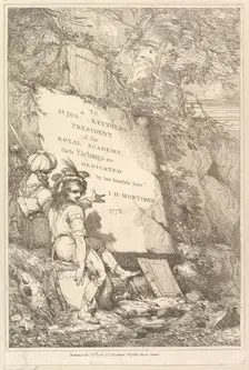 Frontispiece (Fifteen Etchings Dedicated to Sir Joshua Reynolds), 1778. Creator: John Hamilton Mortimer