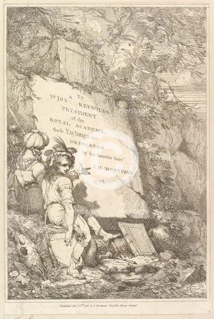 Frontispiece (Fifteen Etchings Dedicated to Sir Joshua Reynolds), 1778. Creator: John Hamilton Mortimer.