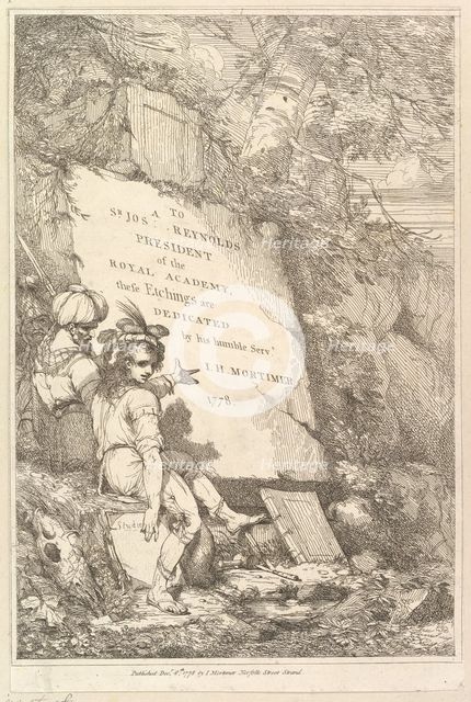 Frontispiece (Fifteen Etchings Dedicated to Sir Joshua Reynolds), 1778. Creator: John Hamilton Mortimer.