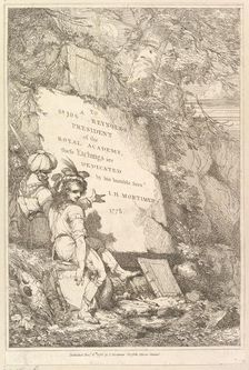 Frontispiece (Fifteen Etchings Dedicated to Sir Joshua Reynolds), 1778. Creator: John Hamilton Mortimer