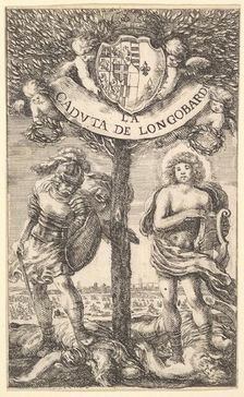 Frontispiece for The Fall of Longobardi (La Caduta de Longobardi), poems by Sigismond B..., 1656. Creator: Stefano della Bella