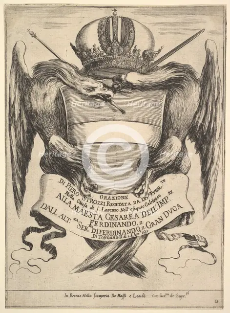 Frontispiece for 'The funeral of Emperor Ferdinand II' (Esequie dell'imperadore Ferdinando..., 1637. Creator: Stefano della Bella.