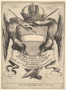 Frontispiece for The funeral of Emperor Ferdinand II (Esequie dell'imperadore Ferdinando..., 1637. Creator: Stefano della Bella