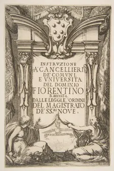 Frontispiece for the Instruzione a Cancellieri, 1635. Creator: Stefano della Bella