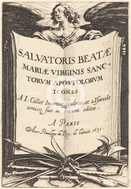 Frontispiece for "The Large Apostles", published 1631. Creator: Jacques Callot.