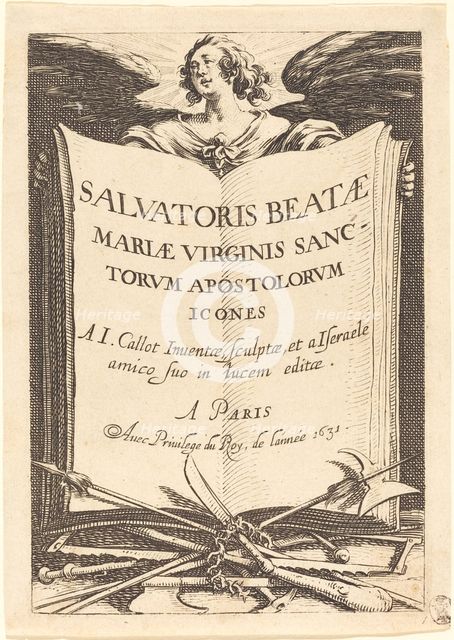 Frontispiece for "The Large Apostles", published 1631. Creator: Jacques Callot.