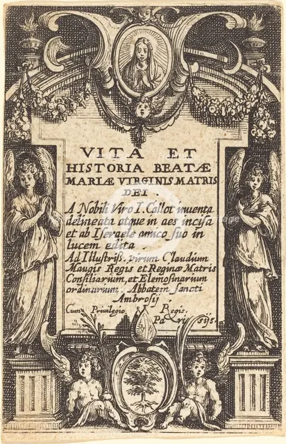 Frontispiece for "The Life of the Virgin", in or after 1630. Creator: Jacques Callot.