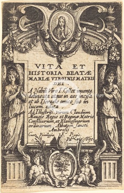 Frontispiece for "The Life of the Virgin", in or after 1630. Creator: Jacques Callot.