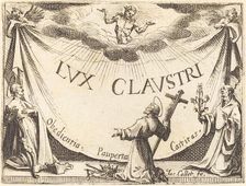 Frontispiece for "The Light of the Cloister", 1628. Creator: Jacques Callot