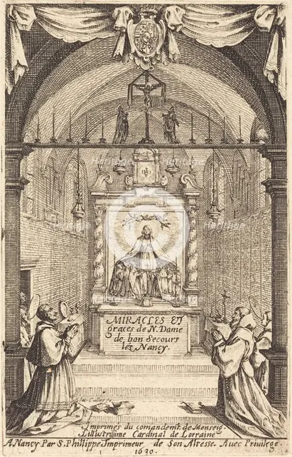 Frontispiece for the Miracles and Graces of Our Lady of "Bon-Secours-les-Nancy". Creator: Jacques Callot.