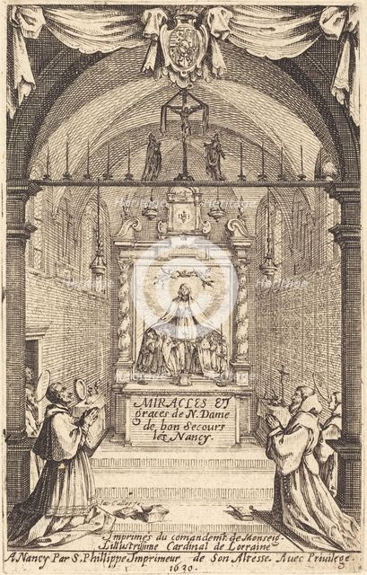 Frontispiece for the Miracles and Graces of Our Lady of "Bon-Secours-les-Nancy". Creator: Jacques Callot.