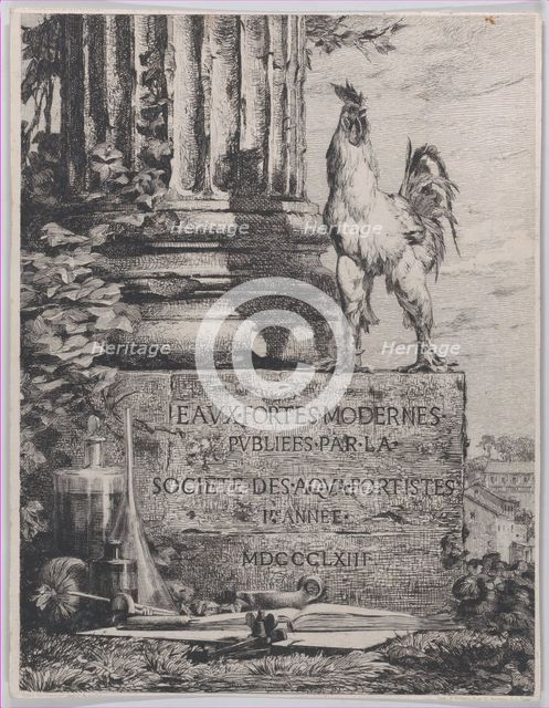 Frontispiece for the Society of Aqua-Fortistes, 1863. Creator: Jules-Ferdinand Jacquemart.