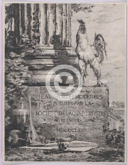 Frontispiece for the Society of Aqua-Fortistes, 1863. Creator: Jules-Ferdinand Jacquemart.