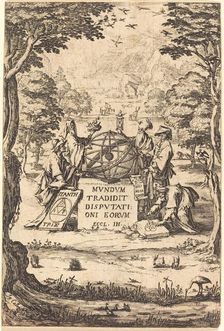 Frontispiece for the Sacred Cosmologia (Title with Astrologers). Creator: Jacques Callot