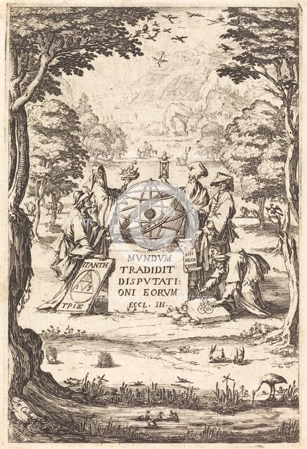 Frontispiece for the Sacred Cosmologia (Title with Astrologers). Creator: Jacques Callot.