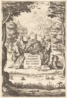 Frontispiece for the Sacred Cosmologia (Title with Astrologers). Creator: Jacques Callot